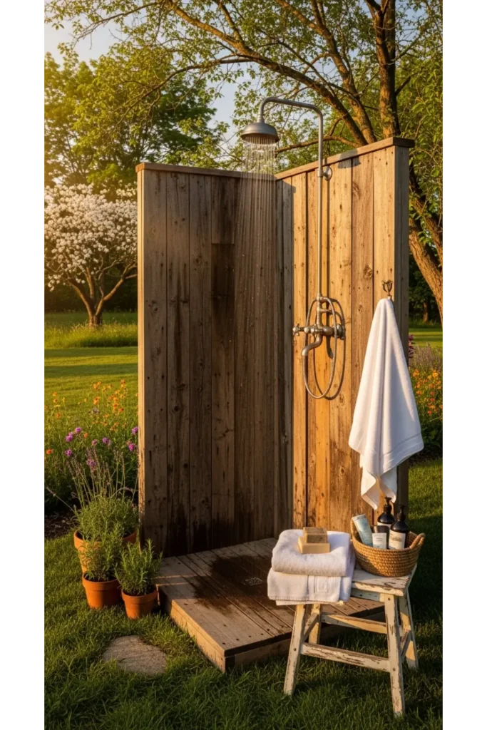 Rustic Farmhouse Outdoor Shower
