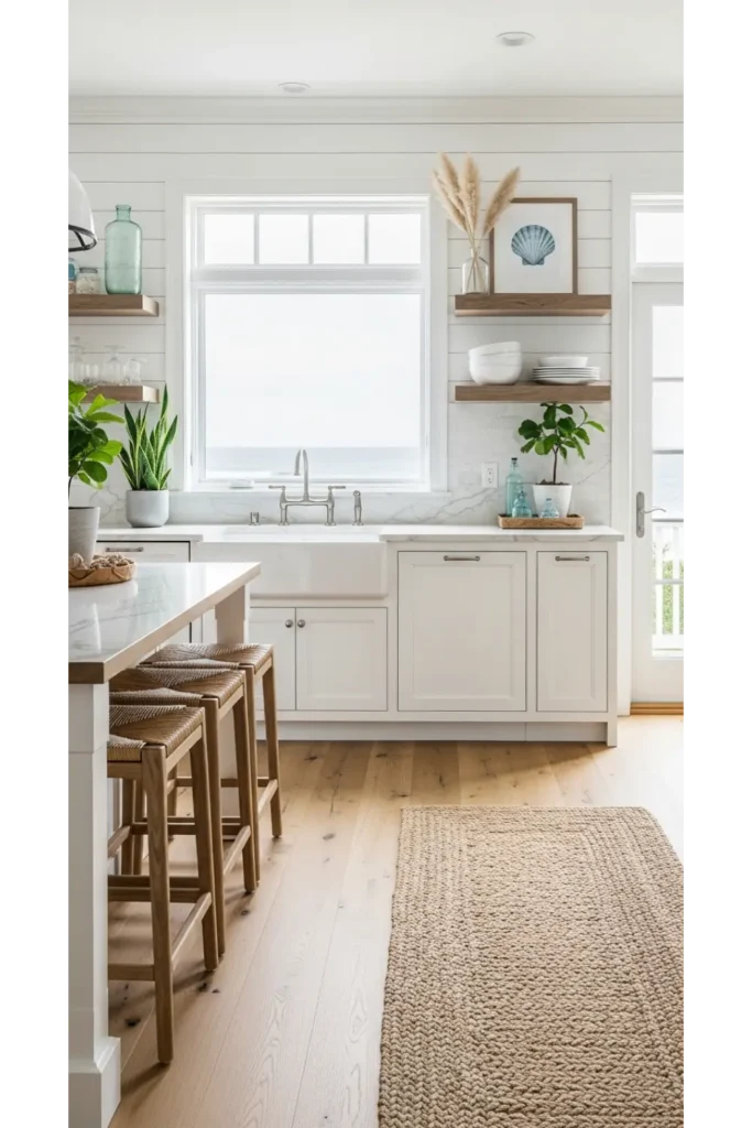 21 Coastal Kitchen Ideas to Make Your Home Feel Beachy 7 Shiplap Coastal Kitchen Walls