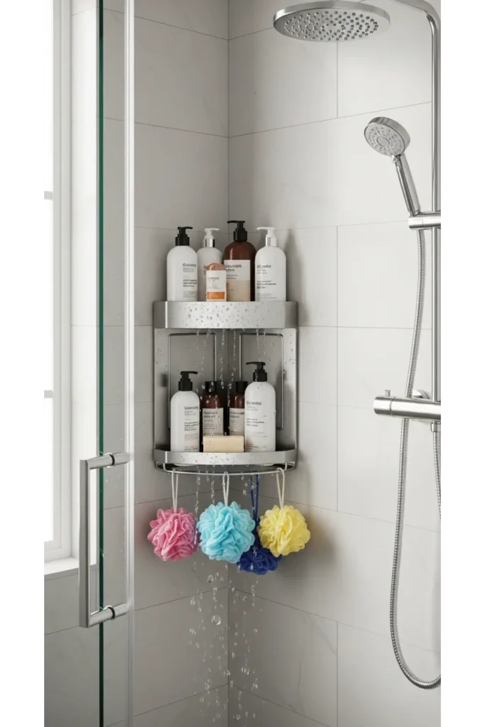 24 Tiny Bathroom Organization Tips For Clutter Free 13 Shower Corner Caddy