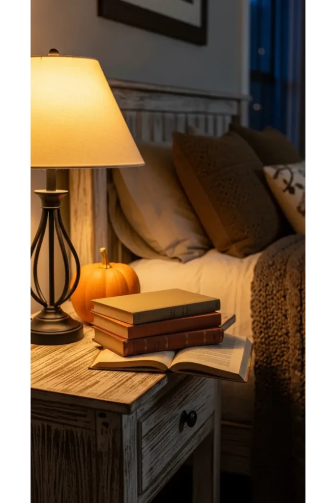 23 farmhouse fall decor ideas for cozy homes 20 Simple Fall Bedside Styling
