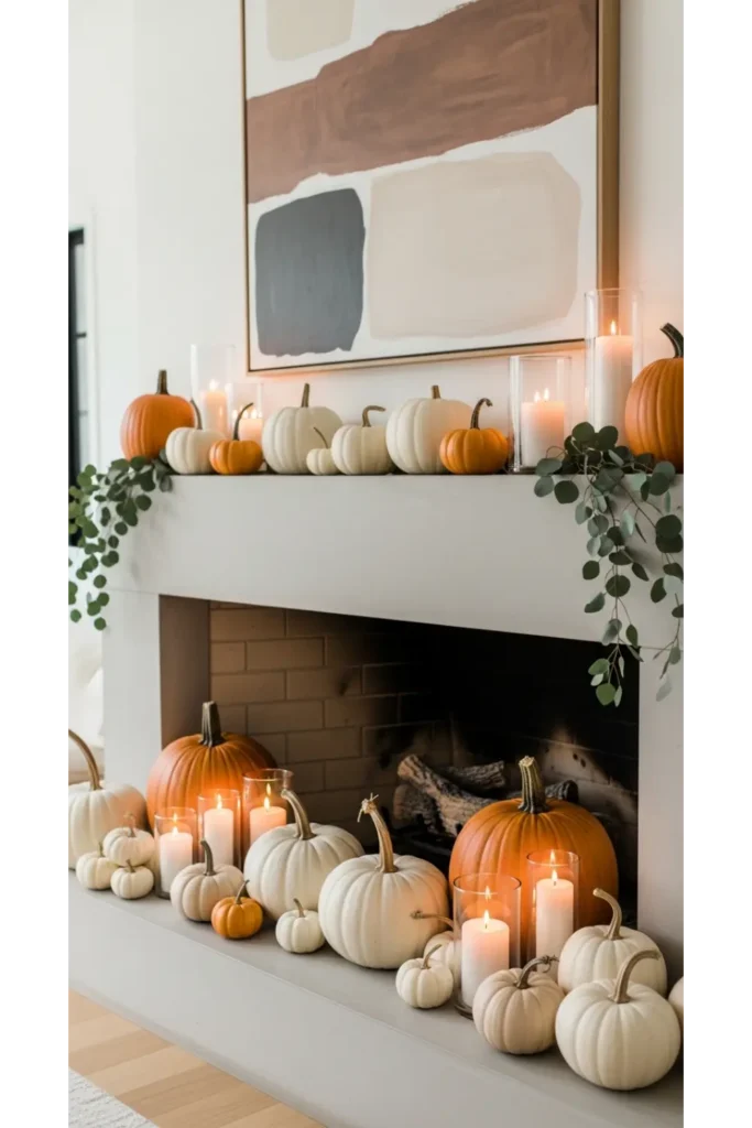 Modern Fall Decor: 23 Easy Ideas for a Cozy Home 13 Simple Fireplace Mantel Styling