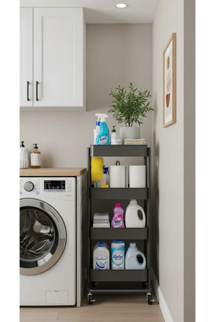 Slim Rolling Carts for Hidden Storage