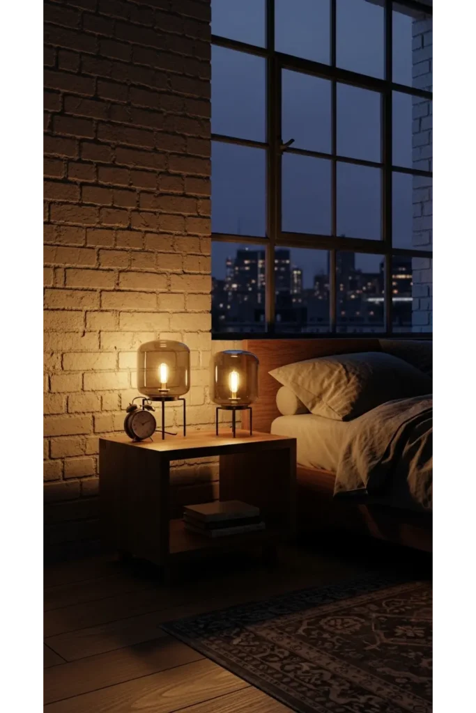 Smoky Glass Table Lamps