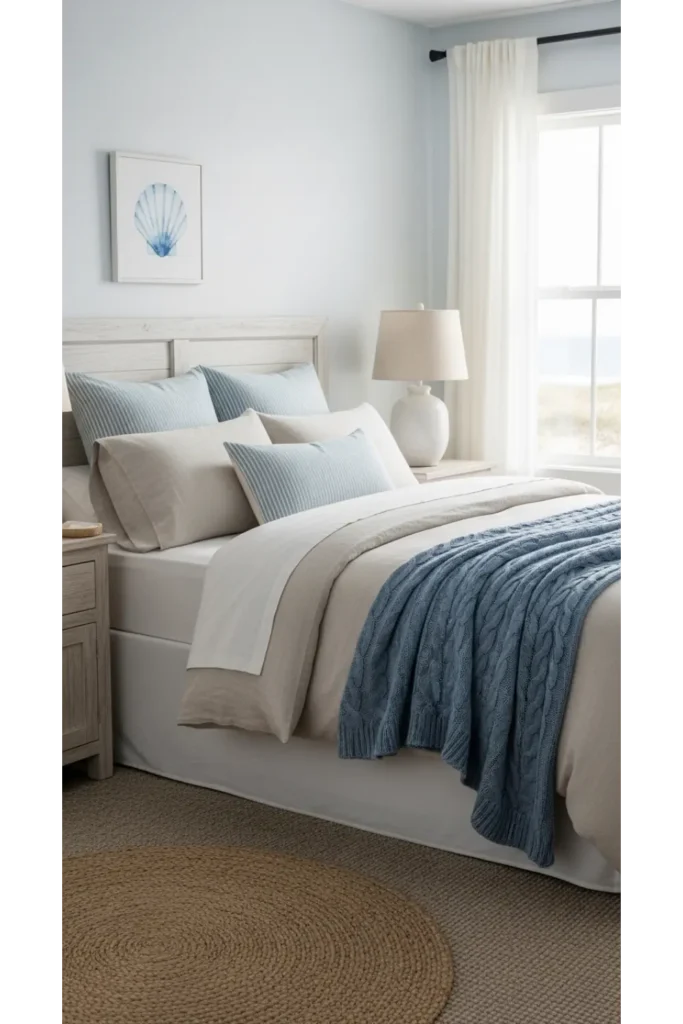 23 Coastal Bedroom Decor Ideas For Relaxing Style 20 Soft Blue Throw Blankets