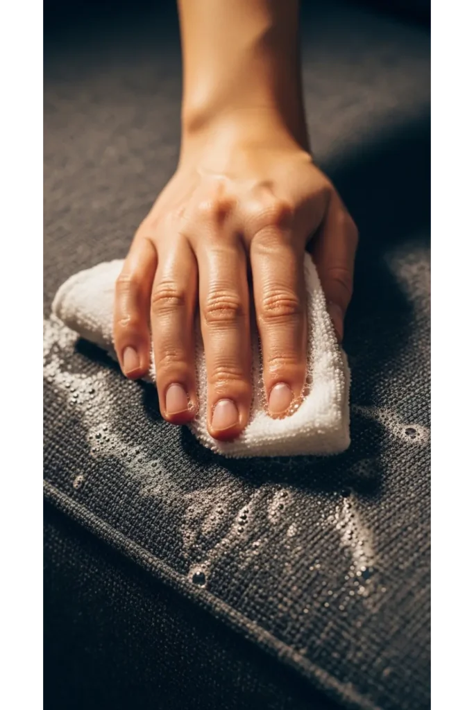 Spot Clean with Mild Soap Solution