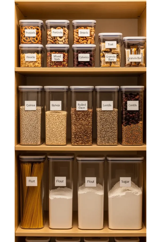 23 Small Kitchen Organization Ideas to Save Space 7 Stackable Containers for Pantry