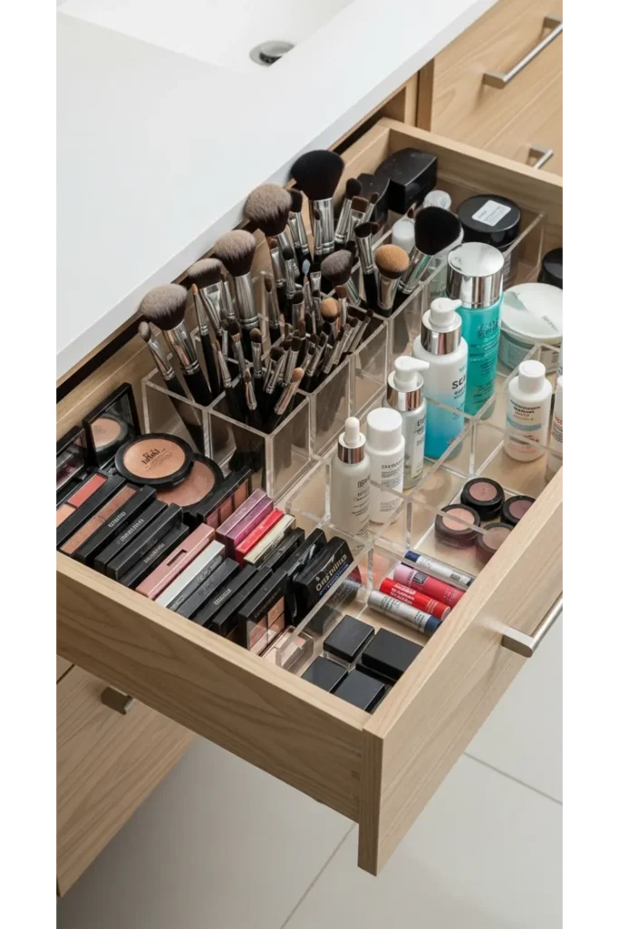 24 Tiny Bathroom Organization Tips For Clutter Free 8 Stackable Drawer Dividers