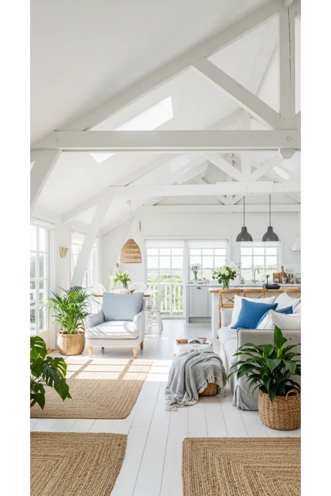 Statement Ceiling with Coastal Beams