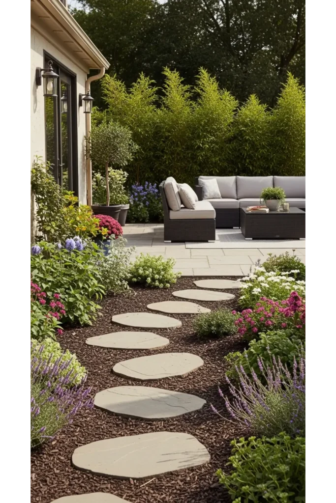 Patio Interior Ideas 20: Cozy, Budget-Friendly Style 15 Stone Pathway Accent