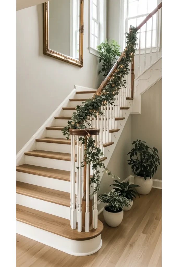Subtle Staircase Greenery