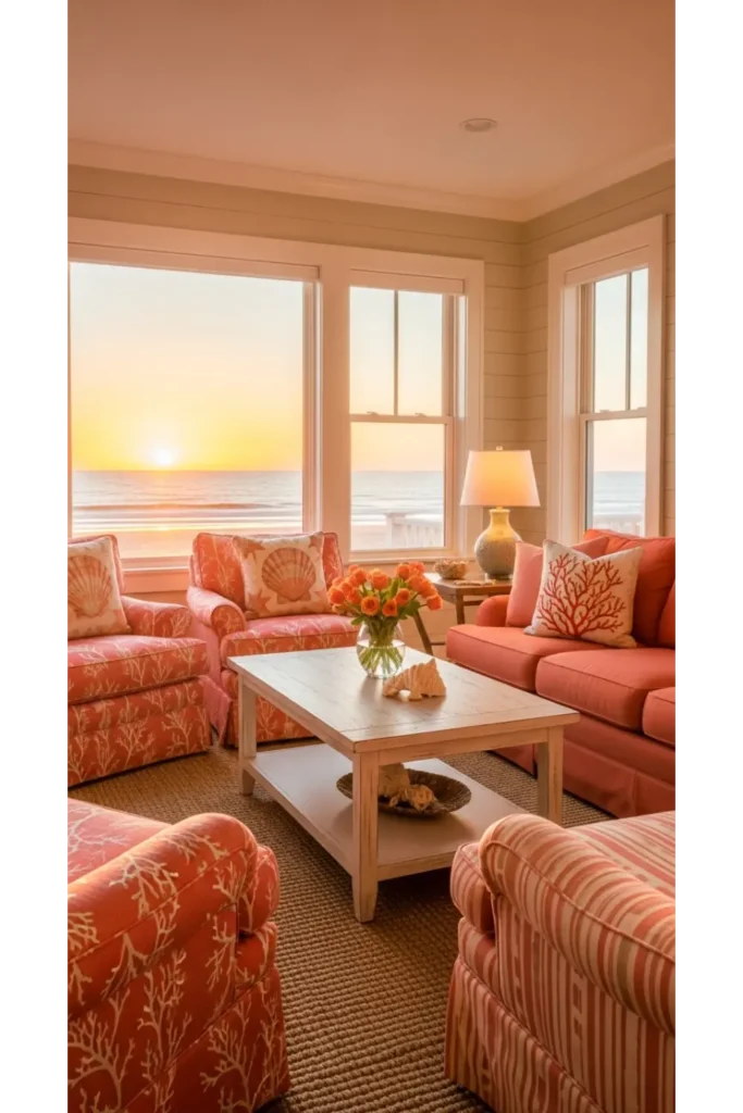 Sunset Inspired Coastal Living Room