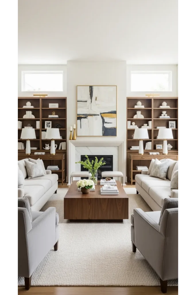 Symmetrical Sofa Arrangement