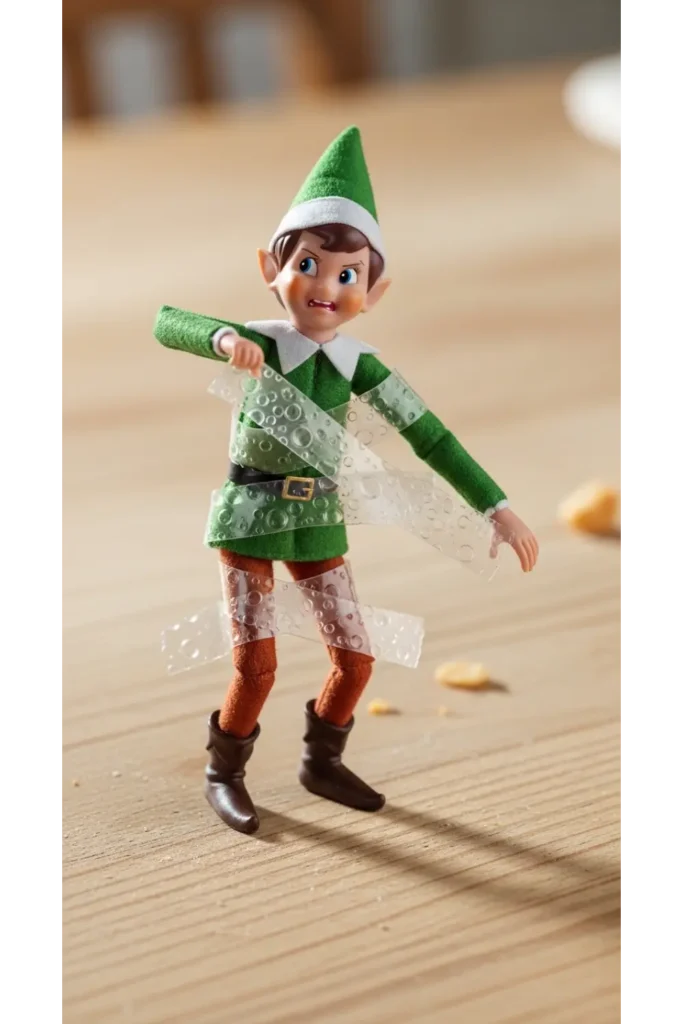 25 Funny Elf on the Shelf Ideas for Busy Parents 20 Tape Trap Elf
