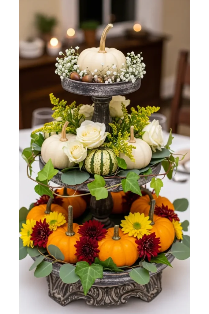 Tiered Stand Flower Arrangement