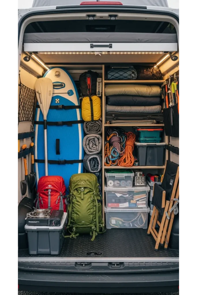 Campervan Interior 23: Max Space & Cozy Travel 15 Under Bed Garage Storage