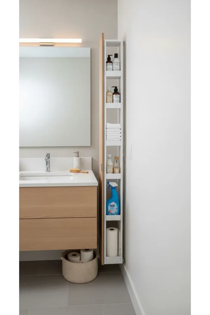 23 Tiny Bathroom Storage Ideas to Maximize Space 7 Under Sink Pull Out Drawers