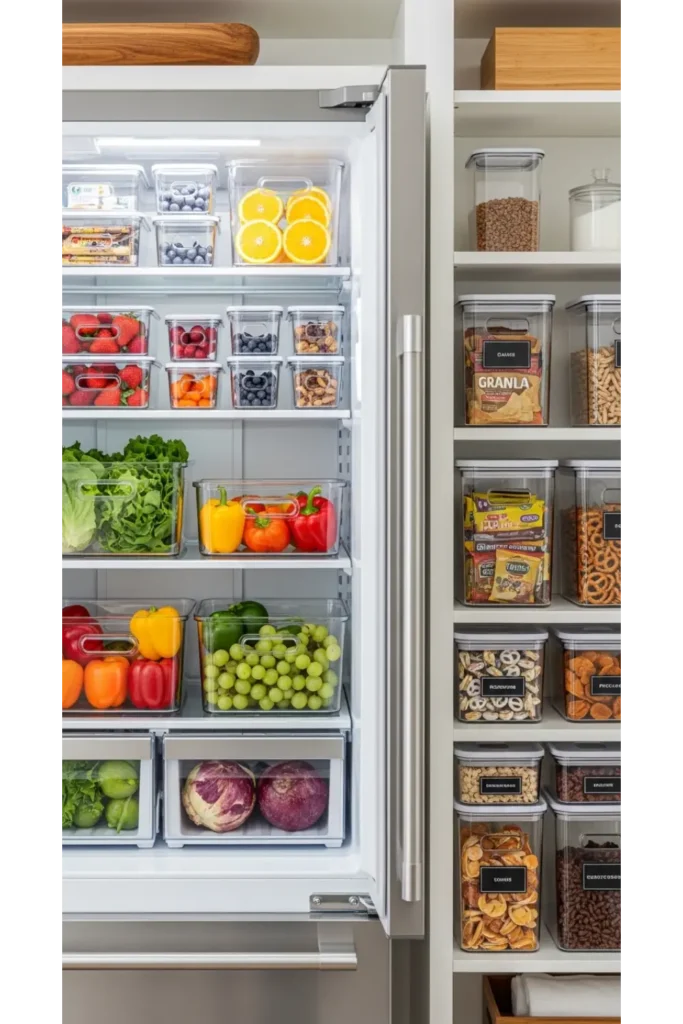 23 Small Kitchen Organization Ideas to Save Space 13 Use Clear Storage Bins