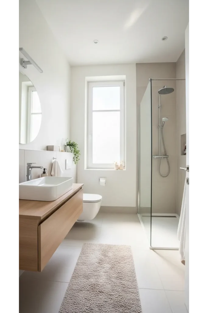 23 Tiny Bathroom Ideas to Make Your Space Look Bigger 2 Use Light Neutral Colors on Walls
