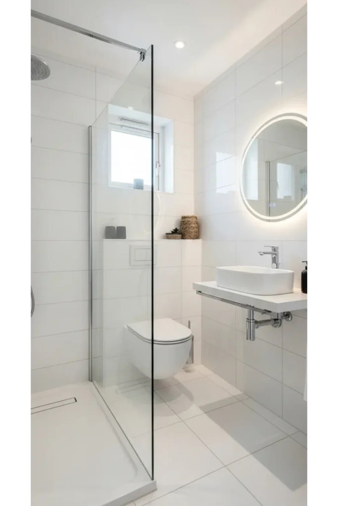 23 Tiny Bathroom Ideas to Make Your Space Look Bigger 7 Use Wall Mounted Faucets