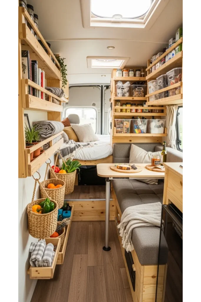 Campervan Interior 23: Max Space & Cozy Travel 3 Vertical Storage Wall System