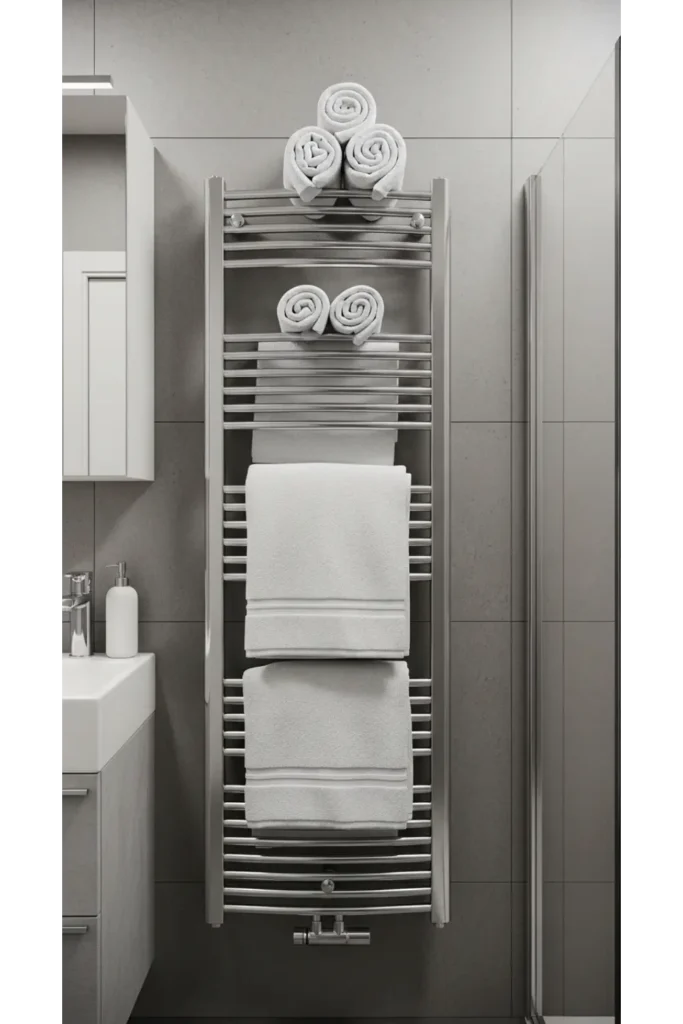 24 Tiny Bathroom Organization Tips For Clutter Free 11 Vertical Towel Rack