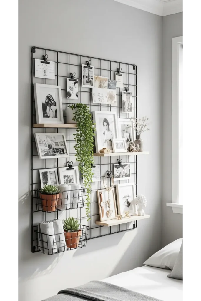 24 Small Room Design Hacks For More Storage Space 11 Vertical Wall Grid Organizer