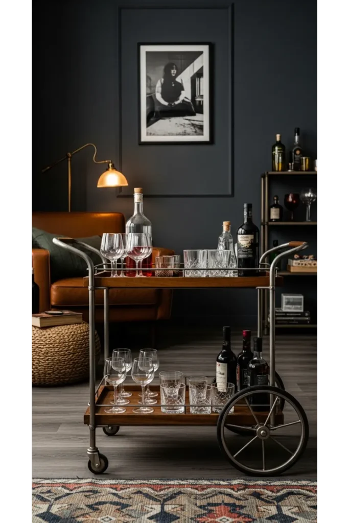 Vintage Industrial Bar Cart