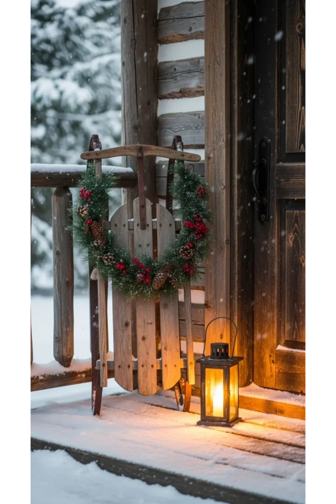 Vintage Sled Holiday Accent