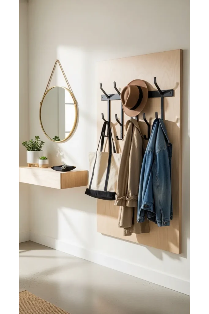 24 Small Room Design Hacks For More Storage Space 8 Wall Mounted Hooks System