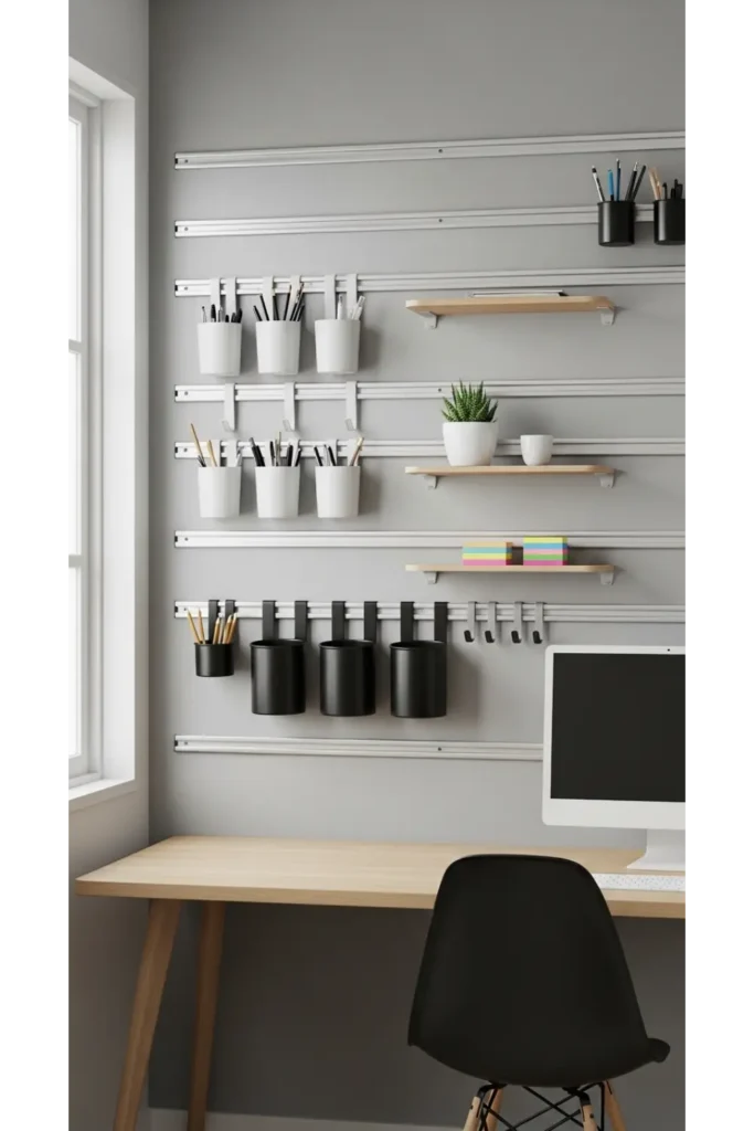 24 Small Room Design Hacks For More Storage Space 15 Wall Rail Storage System