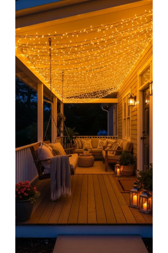 Warm String Light Canopy