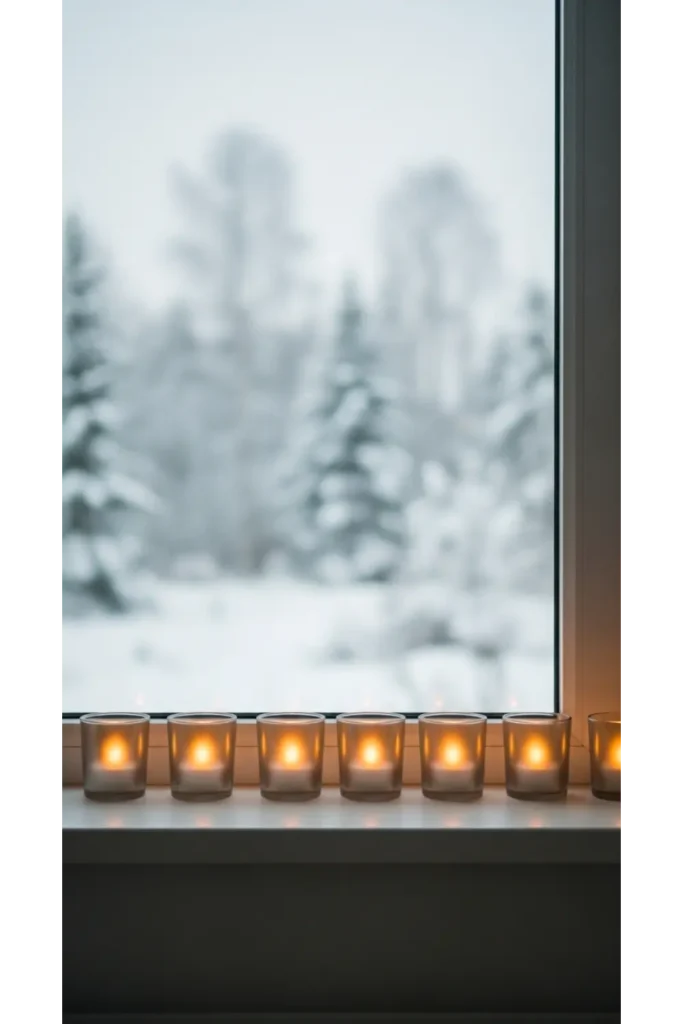 Window Sill Candle Display