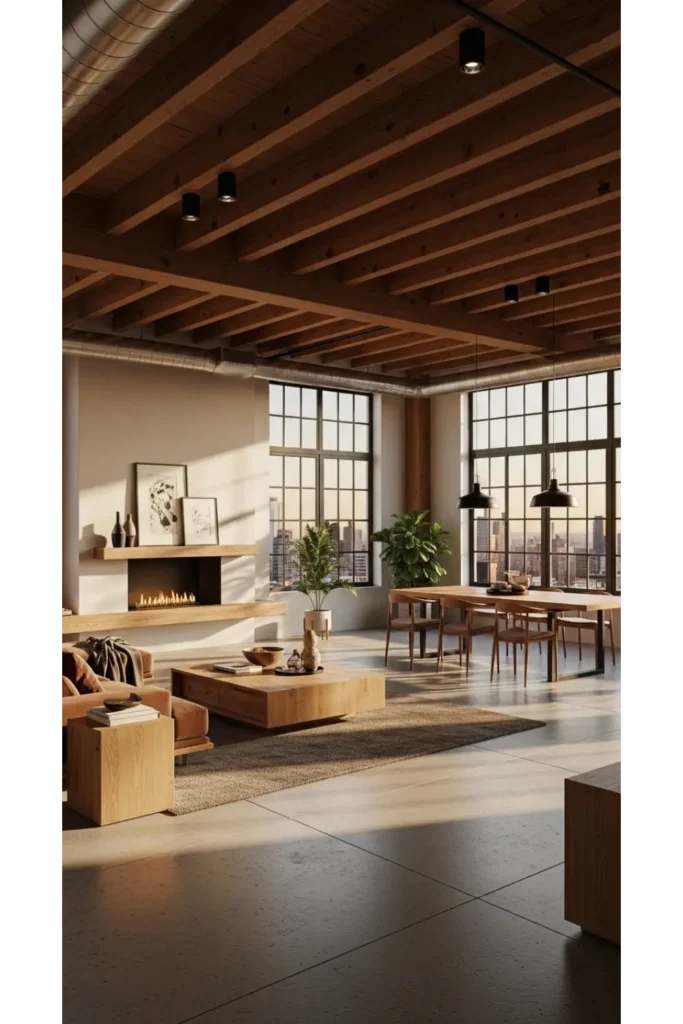 Modern Loft House Design: Stylish Space Ideas 23 14 Wooden Elements for Warmth