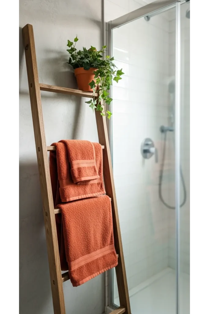 Wooden Ladder Towel Rack