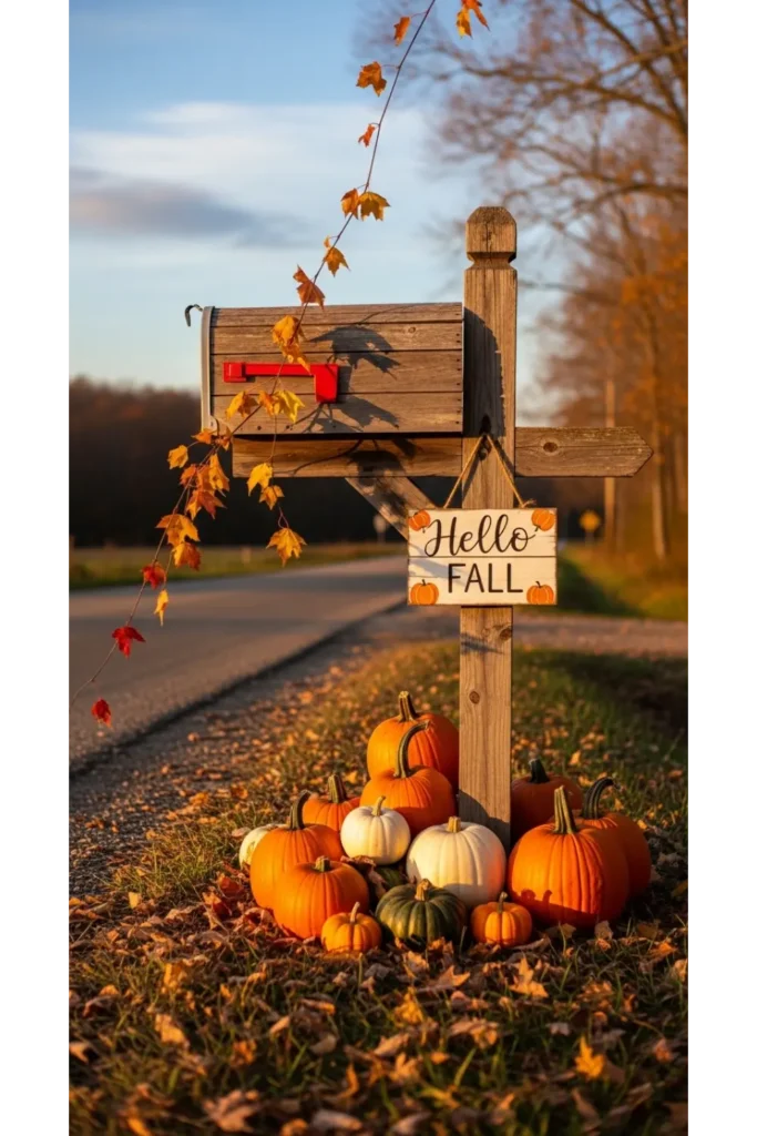 Fall Mailbox Decor Ideas For Cozy Curb Appeal 23 15 Wooden Sign Accent Style