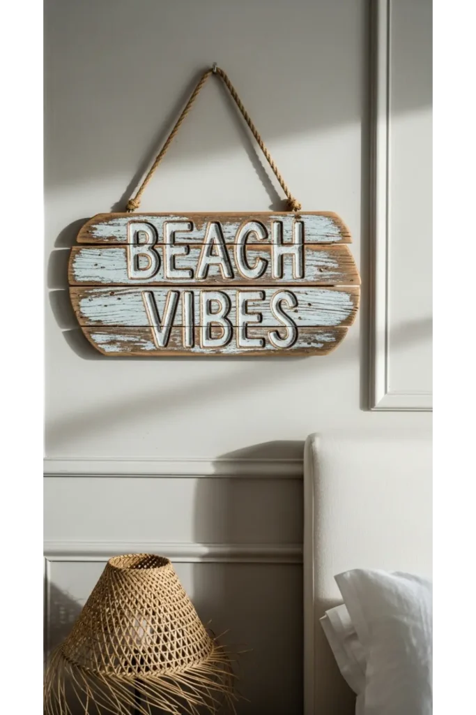 Wooden Surf Sign Decor
