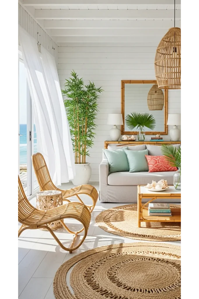 Woven Texture Coastal Living Room