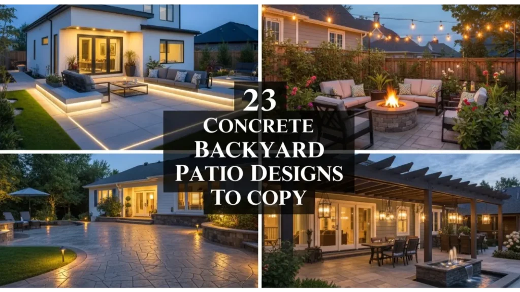 23 Concrete Backyard Patio Designs To Copy 7 concrete backyard patio designs