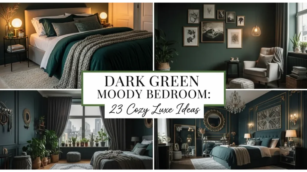 Dark Green Moody Bedroom: 23 Cozy Luxe Ideas 5 dark green moody bedroom