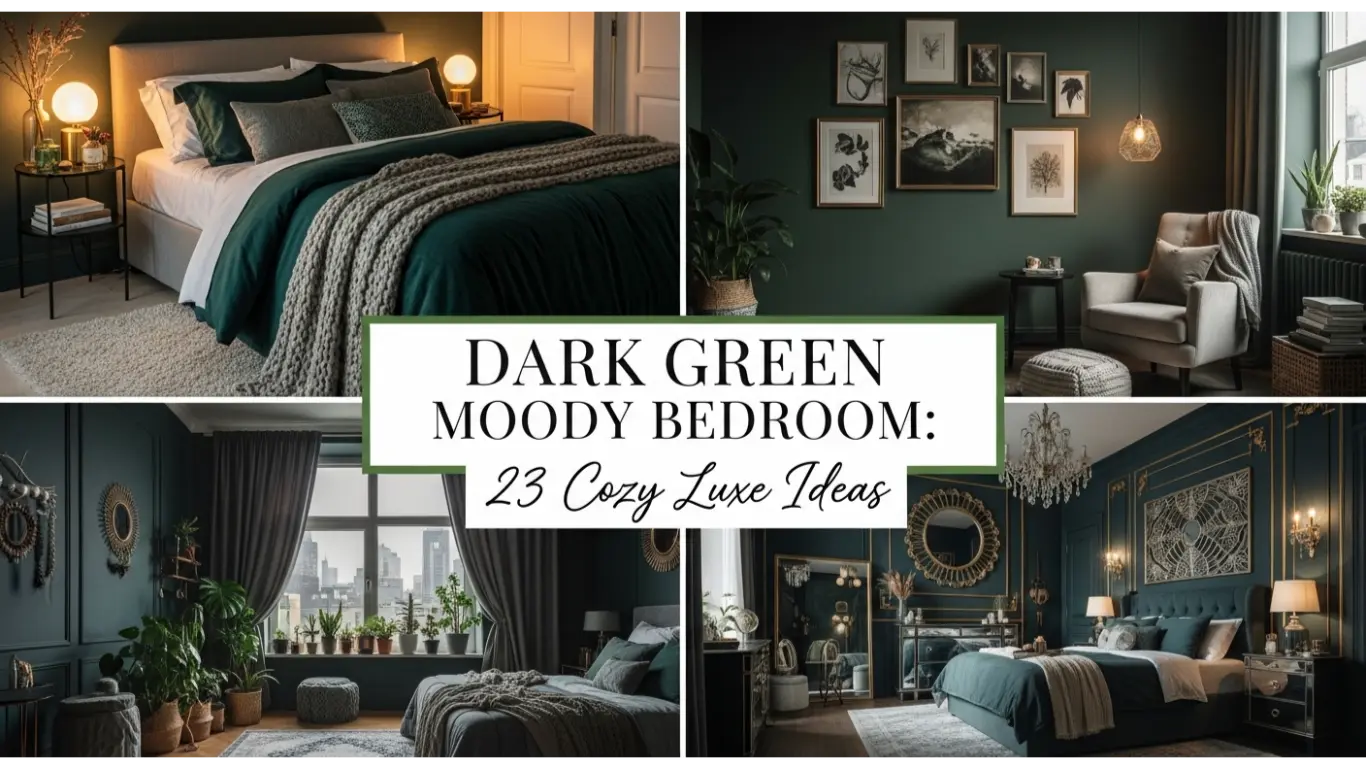 Dark Green Moody Bedroom: 23 Cozy Luxe Ideas 1 dark green moody bedroom