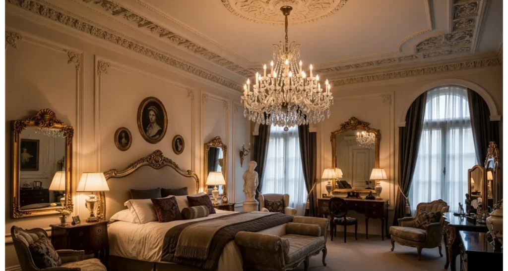 Neo-classical master bedroom ideas: 23 Luxe Tips 8 A Sculptural Chandelier as the Main Jewel