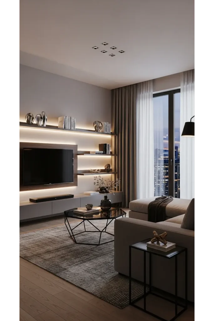 25 Modern Apartment Decor Ideas for Stylish Small Spaces 17 Accent Lighting Features