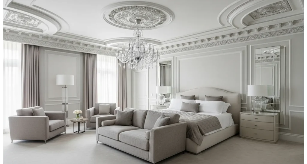 Neo-classical master bedroom ideas: 23 Luxe Tips 6 Ceiling Molding That Frames the Room