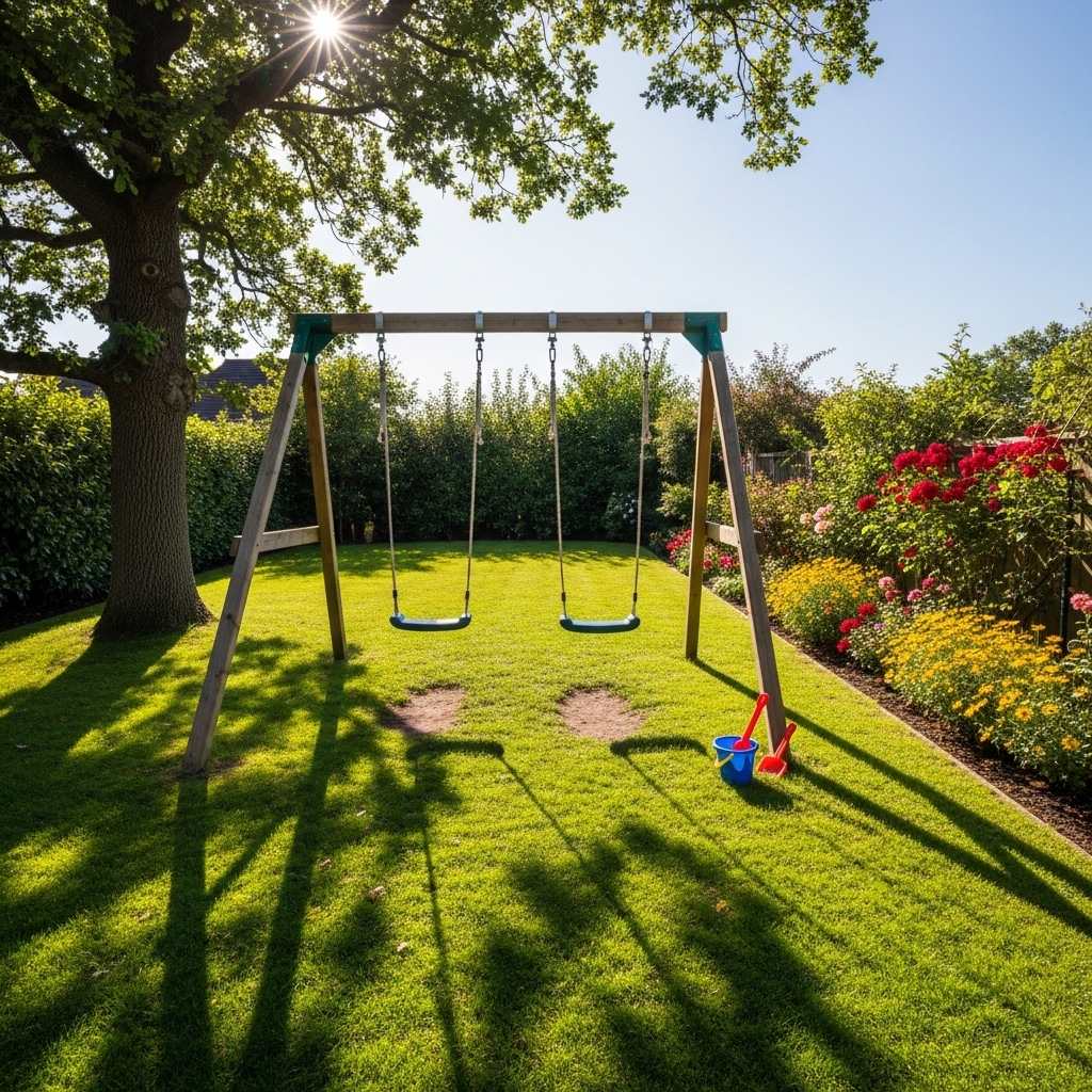 Classic Swing Zone for a DIY Playground Backyard