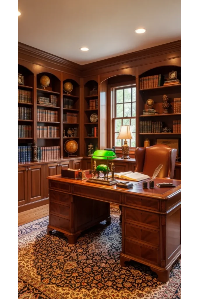Classic Wood Built In Office