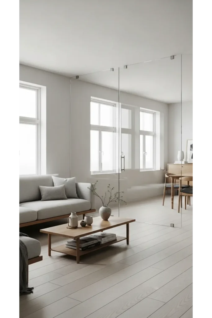 Living Room Partition Glass Design Interiors 23 Ideas 6 Clear Glass Minimal Partition