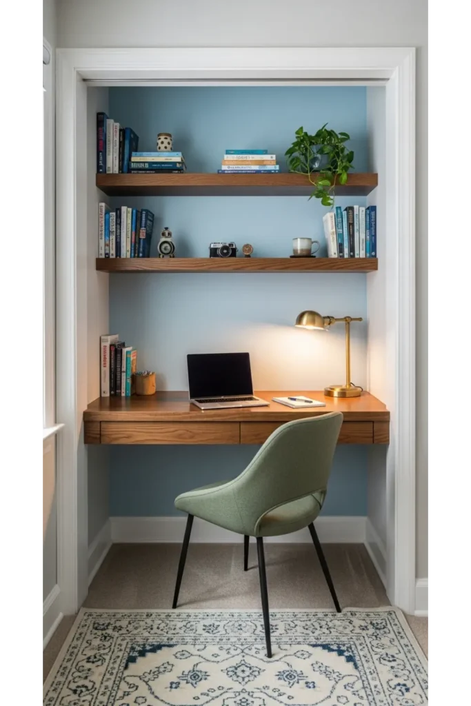 Compact Closet Office Built Ins