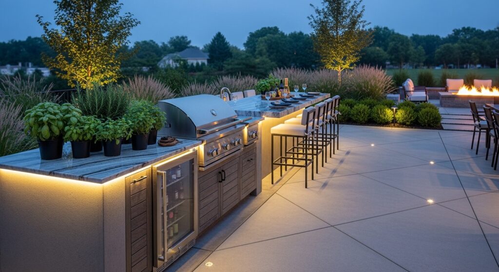 Back Patio Ideas Concrete: 23 Stylish Upgrades 8 Concrete Patio With Outdoor Kitchen