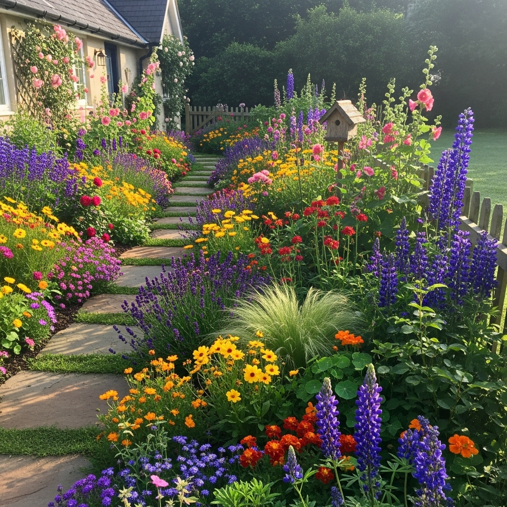 Cottage Style Flower Border