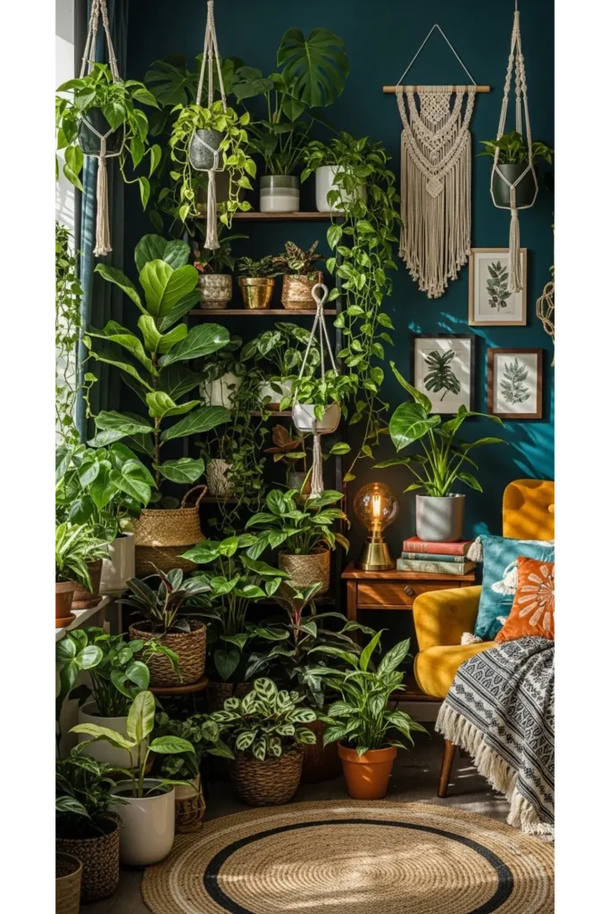 9 Maximalist Decor Ideas To Revamp Your Boring Space 6 Create a Lush Indoor Plant Corner